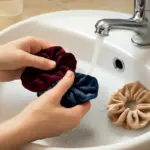 Sai come lavare delicatamente scrunchie di velluto? Eviti che si rovinino dopo pochi lavaggi