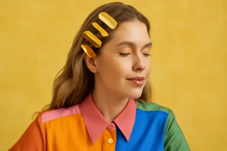 Set di fermagli tono su tono: la scelta che dona armonia anche ai look più colorati