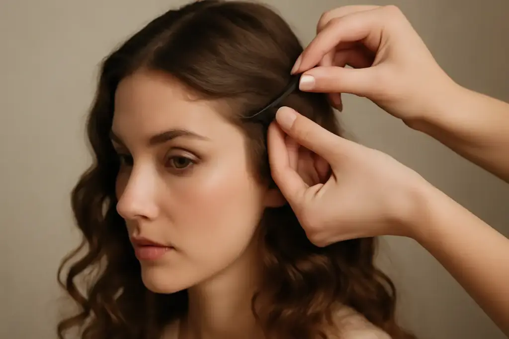 Come fissare i fermagli laterali su capelli mossi? La tecnica invisibile che tiene a lungo senza lettere schiacciate