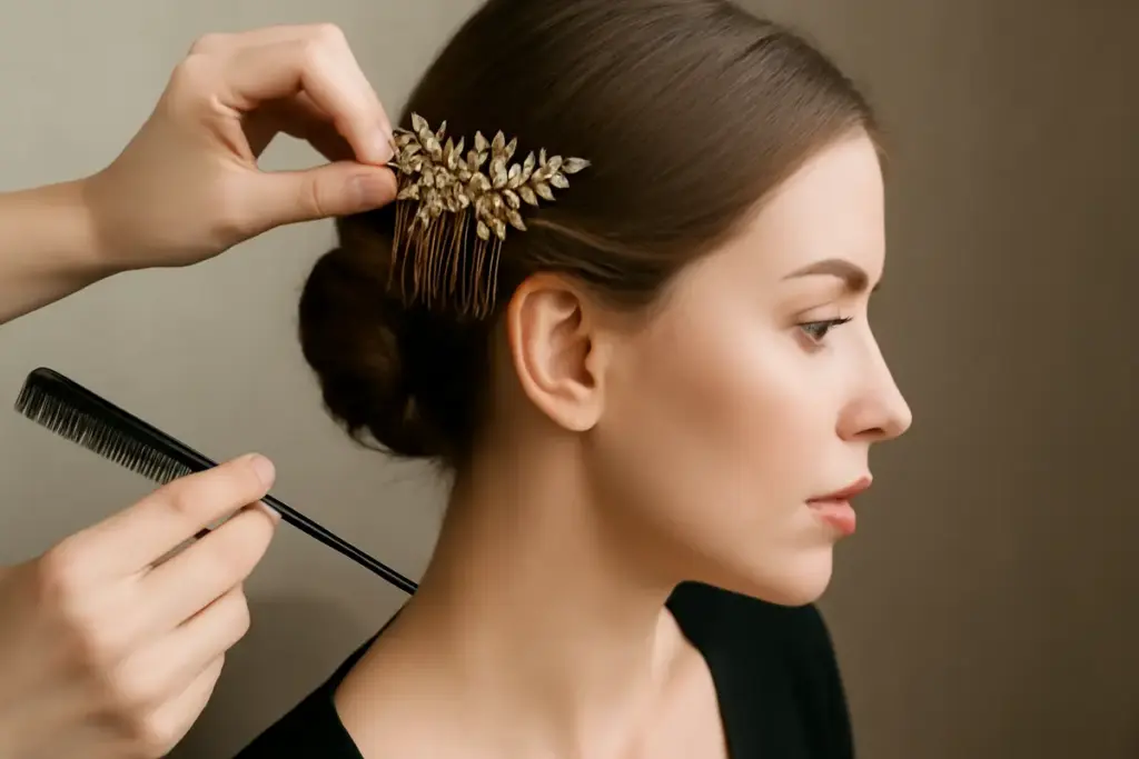 Cerchi idee su come usare pettini decorativi nei capelli? I trucchi per fissarli senza rovinare la piega